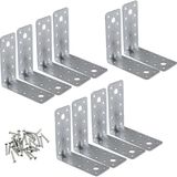Mey İthalat BADEM10 Mobilya Dolap Duvar Sabitleme 10 Adet Metal Köşebent 100X100X40 mm Bağlantı Aparatı L Demiri Gönye