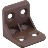 Mey İthalat BADEM10 Mobilya Dolap Köşe Bağlantı Sabitleme L Gönye 25X25X25 mm Kahverengi (10 Adet)