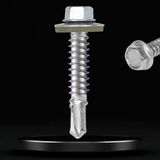 Mey İthalat BADEM10 Trapez Çatı Vidası 5.5X32 mm Paket 100 Adet Matkap Uçlu Sac Akıllı Vida Çatı Panel Metal Ağaç Vidası