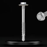 Mey İthalat BADEM10 Trapez Çatı Vidası 5.5X90 mm Paket 100 Adet Matkap Uçlu Sac Akıllı Vida Çatı Panel Metal Ağaç Vidası
