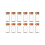 Mey İthalat Baharatlık; Bambu Kapaklı Cam Takımı 12 Adet, Şeffaf Kare Baharat Kavanozu, Plastik Delikli Iç Kapaklı Kontrollü Döküm Sistemi, 11X4X4 cm Mutfak Düzenleyici Baharat Saklama Kabı Seti - Çok Renkli