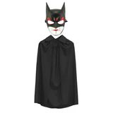 Mey İthalat Batman Maskesi Cat Woman Ve Batman Pelerini 90 Cm Siyah Renk Set