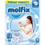 Mey Ithalat® Bebek Bezi Fırsat Paketi 3 Beden 4-9 kg 68 Adet - Renkli