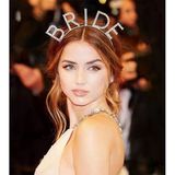 Mey İthalat® Bekarlığa Veda Mega Boy Kristal Taşlı Gümüş Bride Taç Gelin Tacı 20X21 Cm
