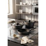 Mey İthalat Bernardo Arista 5 Parça Seramik Döküm Tencere Seti Siyah