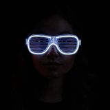 Mey İthalat® Beyaz Led Işıklı Parti Gözlüğü - Neon Glow Şerit Gözlük 3 Modlu