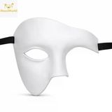 Mey İthalat® Beyaz Yarım Erkek Maske – Phantom Parti & Balo Maskesi