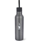 Mey İthalat Bialetti - Termal Şişe - 750ML - Koyu Gri Renk - Paslanmaz Çelik - Çift Katmanlı - 12 Saat Sıcak 24 Saat Soğuk Tutar - Hava Geçirmez Vidalı Kapak Özelliği - Özel Silikon Conta Sayesinde Sızdırmaz Şişe