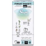 Mey Ithalat® Bio Natural Bebek Bezi Fırsat Paketi 2 Beden 3-6 kg 48 Adet - Renkli