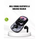 Mey İthalat® Bluetooth 5.4 Kulaklık – Gürültü Engelleme Ve Akıllı Ekranlı Şarj Kutusu