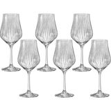 Mey İthalat Bohemia Tulipa Optic Kırmızı Şarap Kadehi, Kristal Cam, 450 Ml, 6'lı Set