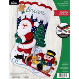 Mey İthalat Bucilla Keçe Aplike 45,72 cm Çorap Yapma Seti, Noel Baba ile Kızak, Kendin Yap Sanatları ve El Sanatları Için Mükemmel, 89477E