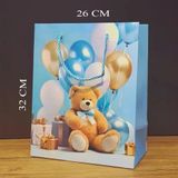 Mey İthalat® Büyük Boy Ayıcıklı Karton Hediye Çantası