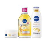 Mey İthalat C Vitamini Bakım Seti, Q10 Sıkılaştırıcı Losyon 250 Ml, Gündüz Kremi 50 Ml, Makyaj Temizleme Suyu 400 ml