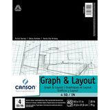 Mey İthalat Canson Sanatçı Serisi Grafik Kağıdı, 4x4 Mavi Izgara, 21,6X27,9 Cm, 40 Yaprak, Katlanır Ped