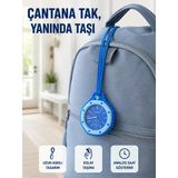 Mey İthalat® Çanta Ve Anahtarlık İçin Askılı Analog Taşınabilir Charm Saat Mavi