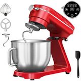 Mey İthalat Chefree Profi Stand Mixerı, Yoğurma Makinesi, 7l Paslanmaz Çelik Kase Hamur Makinesi, 10 Hız Seviyeli Yoğurma Makinesi, 3 Karıştırma Aparatı, 1800W Güç, Kırmızı, M500