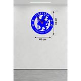 Mey Ithalat® Chelsea Fc Logolu Ahşap Duvar Saati - 40X40 cm Taraftar Hediyesi