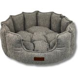 Mey İthalat Chelsea Kedi ve Köpek Yatağı; Premium Konfor, Yumuşak Dokulu, Yüksek Yan Duvarlı, Makinede Yıkanabilir, Kaydırmaz Tabanlı Kedi ve Köpek Yatak (Gri, 61 x 28) - Standart - Çok Renkli