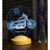 Mey İthalat Chopper Motosiklet, Motor Hayranlarına Hediye, Motosiklet Hediyesi Kişiye Özel 3 Boyutlu LED Lamba