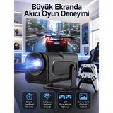 Mey İthalat® Çift Kollu Game Box Projeksiyon Cihazı Kumandalı Android Tv Dahili Hoparlör