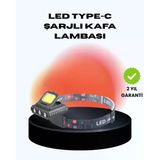 Mey İthalat® Cob + Xpe Led Kafa Feneri 800 Lumen Usb Type C Şarjlı Çok Modlu