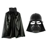 Mey İthalat® Çocuk Boy Yıldız Savaşları Star Wars Darth Vader Maskesi Ve 90 Cm Pelerin Seti Siyah