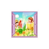 Mey İthalat Çocuk Odası Bebek Odası Pencere Poster Duvar Kağıdı Bebek Arabası