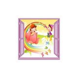 Mey İthalat Çocuk Odası Bebek Odası Pencere Poster Duvar Kağıdı Gökkuşağı