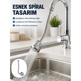 Mey İthalat® Çok Fonksiyonlu Musluk Uzatma Aparatı 360° Hareketli Krom Musluk Başlığı