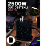 Mey İthalat® Çoklu Priz 8 Çıkışlı 4 Usb 2 Type-C Anahtarlı Dikey Priz Kulesi
