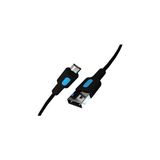 Mey İthalat Coral Micro USB Hızlı Şarj Kablosu (Siyah + Mavi/siyah Uç) (150 Cm)