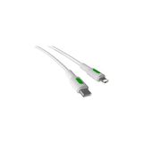 Mey İthalat Coral Type C-Lightning Pd Hızlı Şarj Kablosu (Beyaz + Yeşil/beyaz Uç) (150 Cm)