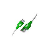 Mey İthalat Coral USB A-C Hızlı Şarj Kablosu (Beyaz + Beyaz/yeşil Uç) (150 Cm)