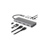 Mey İthalat Coverzone 12IN1 Dock Station 2 Adet HDMI Uyumlu 1000 Mbps 4K USB C Adaptörü USB 3.0 VGA RJ45 Pd Için Macbook Pro Tipi C Docking Dizüstü Yer Yapma Istasyonları Type-C Adaptör ZR610