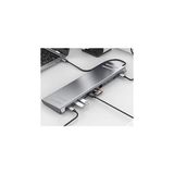 Mey İthalat Coverzone 14IN1 Type-C To Dock Istasyonu 14'ü 1 Arada HDMI VGA Pd(3.0), 4 * Usb, 2 * USB C, 10 / 100M Gigabit 14 In 1 Macbook Uyumlu Adaptör 9199A