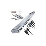 Mey İthalat Coverzone 8in1 Usb-C Laptop Taşınabilir Folding Notebook Stand, Entegre Çoklu Port Hub, HDMI 4k, USB 3.0, Pd 100W Şarj Destekli Ayarlanabilir 11 Inç 17 Inç Dizüstü Bilgisayar Stant 480GR | LS81