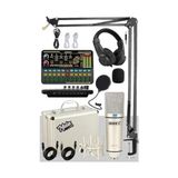 Mey İthalat Cx1 Platinium Set Efektli Ses Kartı, Mikrofon, Stand, Kayıt ve Canlı Yayın Seti (Pc ve Telefon) - Renkli