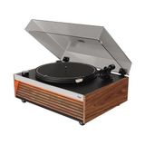 Mey İthalat Dahili Bluetooth Hoparlörlü Işıklı Retro Pikap Plakçalar Aux Rca Çıkışlı All-In-One, Ceviz - Çok Renkli