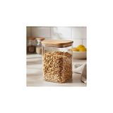 Mey İthalat Deconox 900ML Sızdırmaz Vakumlu Bambu Kapaklı Borosilikat Cam Kavanoz – Hava Geçirmez & Dayanıklı Gıda Saklama Kabı (10CM x 13CM)