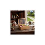 Mey İthalat Deconox Bambu 6 Bölmeli Çay Kutusu -%100 Orjinal Bambu Mıknatıslı Kapak 21X16,5 X7CM