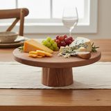 Mey İthalat Deconox Doğal Akasya Ahşap Ayaklı Sunum Tahtası ve Kesme Panosu - 24.5x9.5x1.5 cm Dekoratif Kahve, Peynir ve Sushi Servis Tepsisi