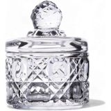 Mey İthalat Deconox Lüx Kristal Mini Cam Şekerlik & Cam Lokumluk, Kesme Cam Lüx Şekerlik 7.5cm*9.2cm - 06643
