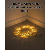 Mey İthalat® Dekoratif Minareli Hilal Led Işık Metal Gövdeli Ramazan Aydınlatma Vitrin