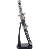 Mey İthalat Dekoratif Mini Katana Samurai Zarf Açacağı, Japon Stili Masaüstü Süs Kılıcı, Kaideli Koleksiyonluk Ofis Aksesuarı, Metal Görünümlü Mini Kılıç, Anime & Oyun Temalı Şık Hediyelik Obje (20 Cm)