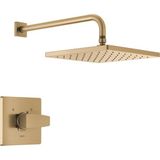 Mey İthalat Delta Faucet Modern Raincan Kare Tek Fonksiyonlu Duş Vanası Trim Kiti Altın, Duş Bataryası Seti, Yağmur Duş Başlığı Altın, Delta Duş Takımı, Şampanya Bronz T14268-CZ-PP (Vana Dahil Değildir)