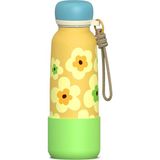 Mey İthalat Desenli 550 ml Pipetli Sızdırmaz Paslanmaz Çelik Termos Matara El Askılı Bpa Içermez 550ML 1105FF Sarı