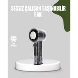 Mey İthalat® Dijital Ekranlı Şarjlı Mini Fan 100 Kademeli Hız Ayarı