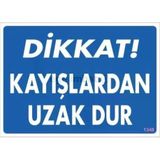 Mey İthalat Dikkat Kayışlardan Uzak Dur Uyarı Levhası 25x35 KOD:1348