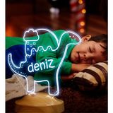 Mey İthalat Dinozor Bebek Hediyesi, Çocuklara Hediye LED Lamba, Doğum Günü Hediyesi Sevimli Dino, Dinazor Temalı Parti, Çocuk Odası Gece Lambası